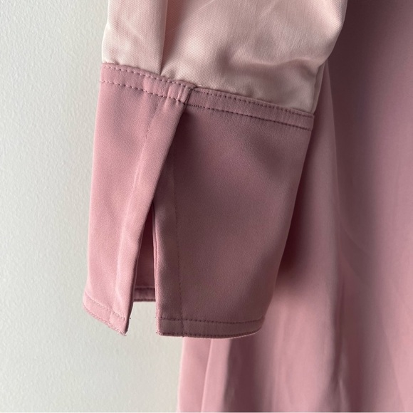 Prologue oversized button down collar shirt dress two toned blush colors NWT XS - Picture 7 of 8